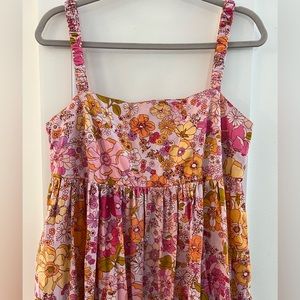 Free People Park Slope Backless Maxi Dress Blossom Combo